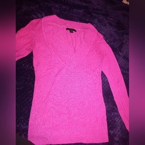 Vintage Express Pink ling sleeve, deep v-cut, XS